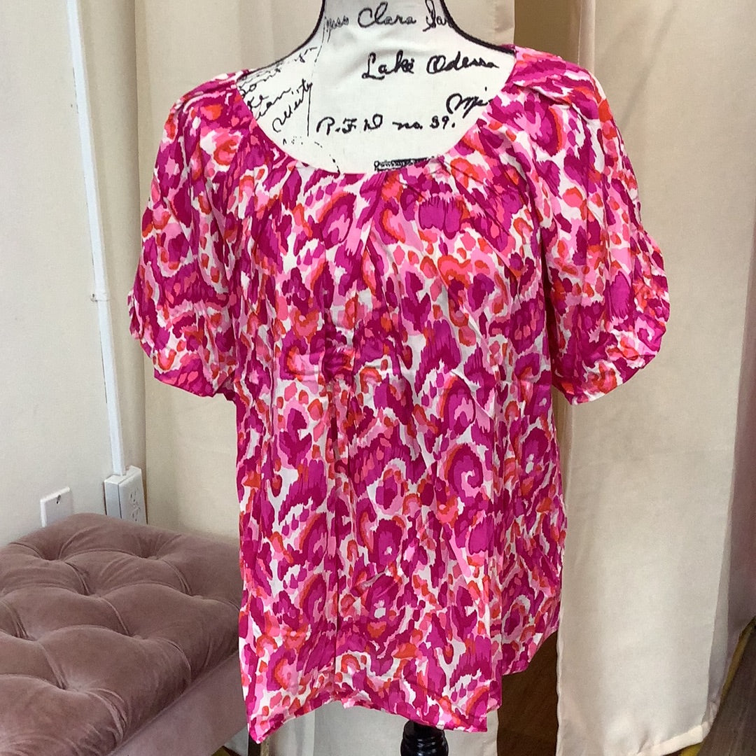 Pink and orange cheetah top