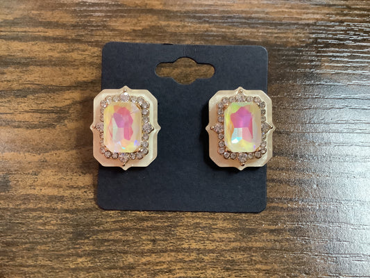 White Antique Stud Earrings