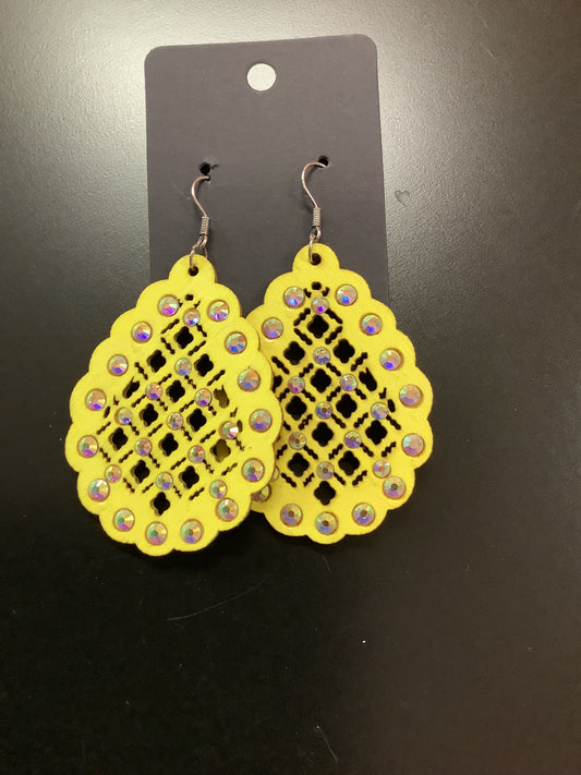 Yellow Wood Earrings