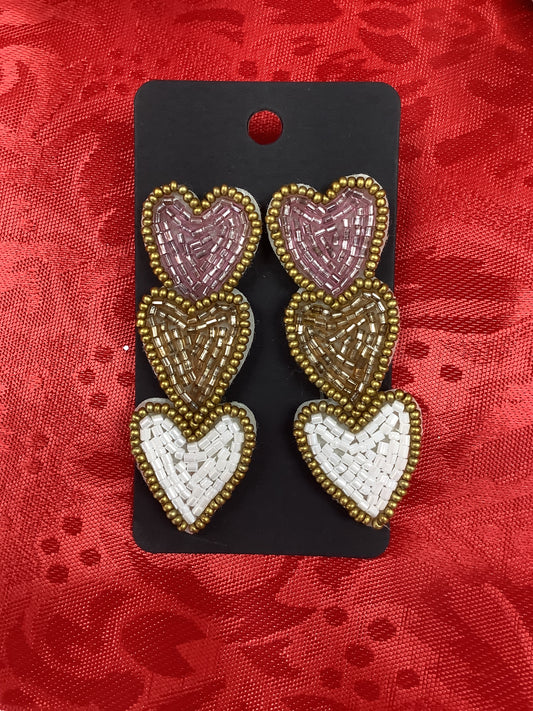 3 Heart Earrings