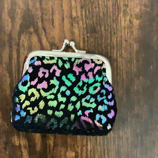 Multi Color Cheetah Coin Purse