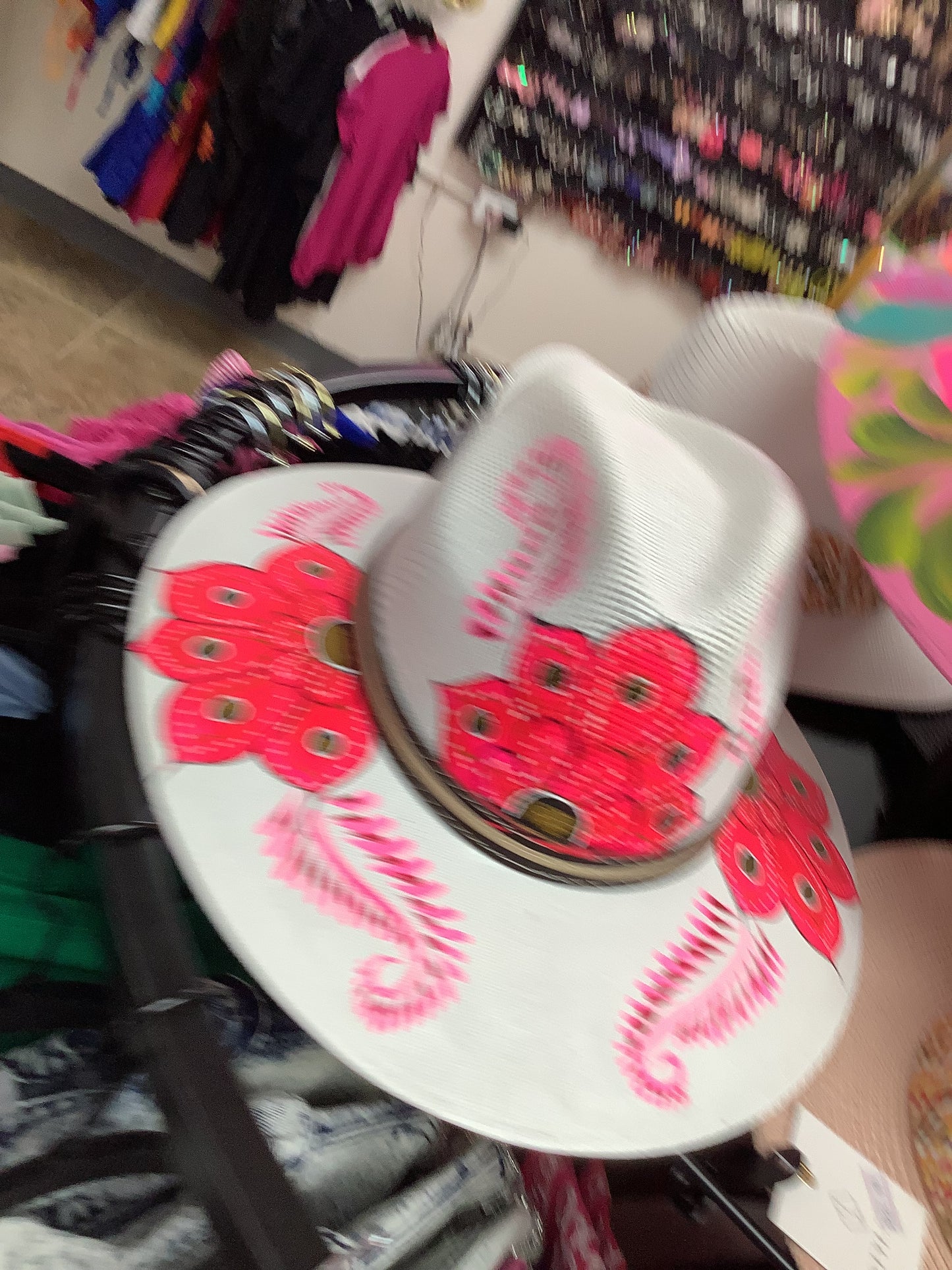 White Floral Hat