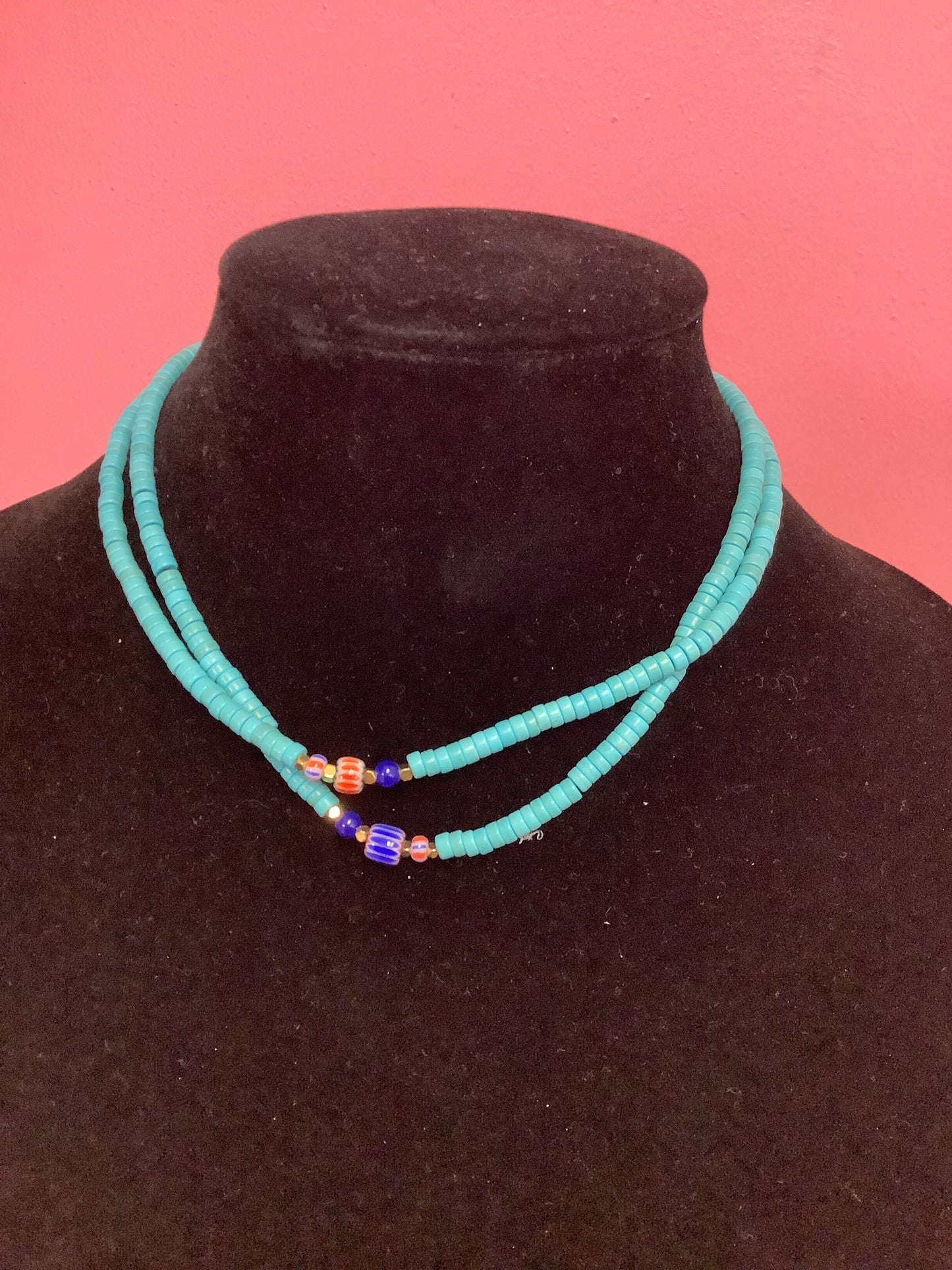 Double Teal Necklace