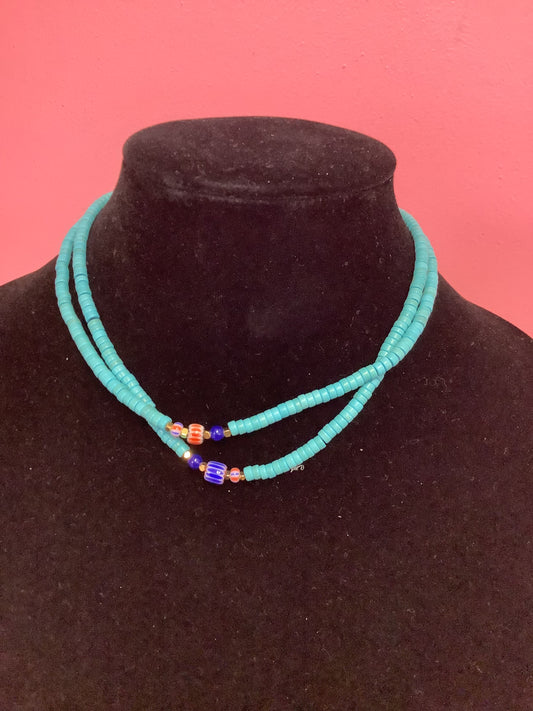 Double Teal Necklace