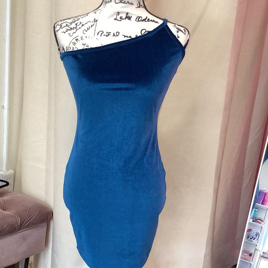 Blue velvet dress