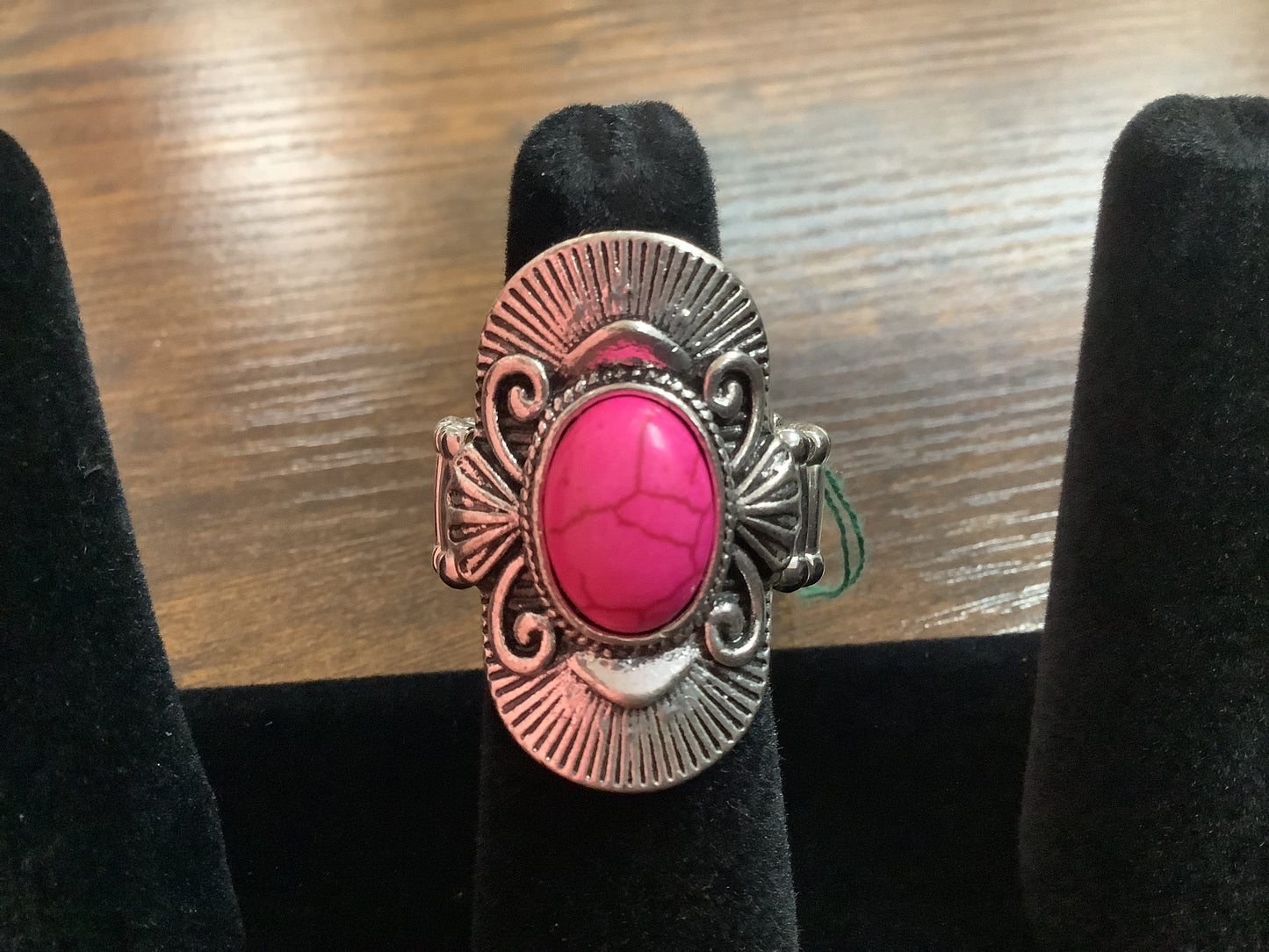 Silver Ring with Pink Stone