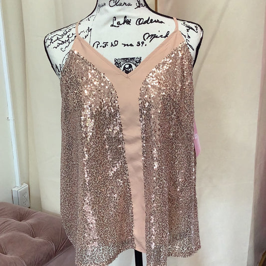 Rose gold sequined top