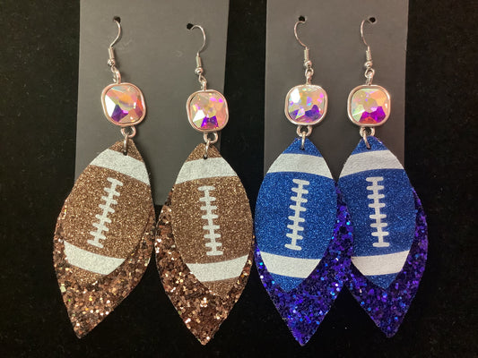 Dangle Football Earrings
