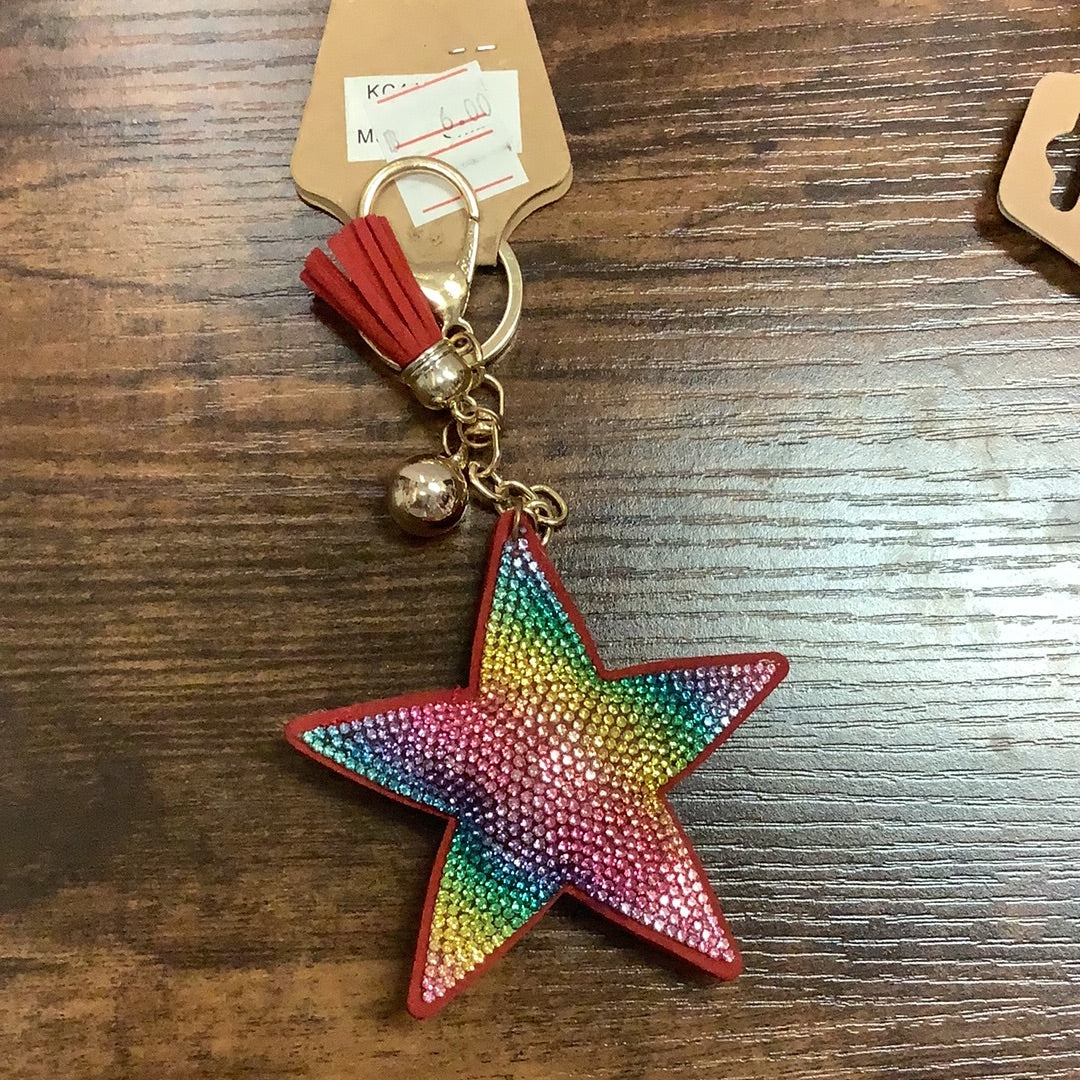 Rainbow star keychain