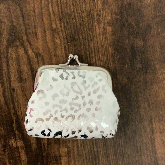 White Coin Purse Cheetah