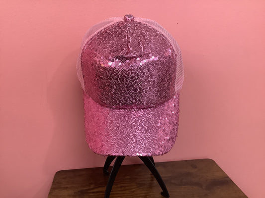 Pink Sequence Cap