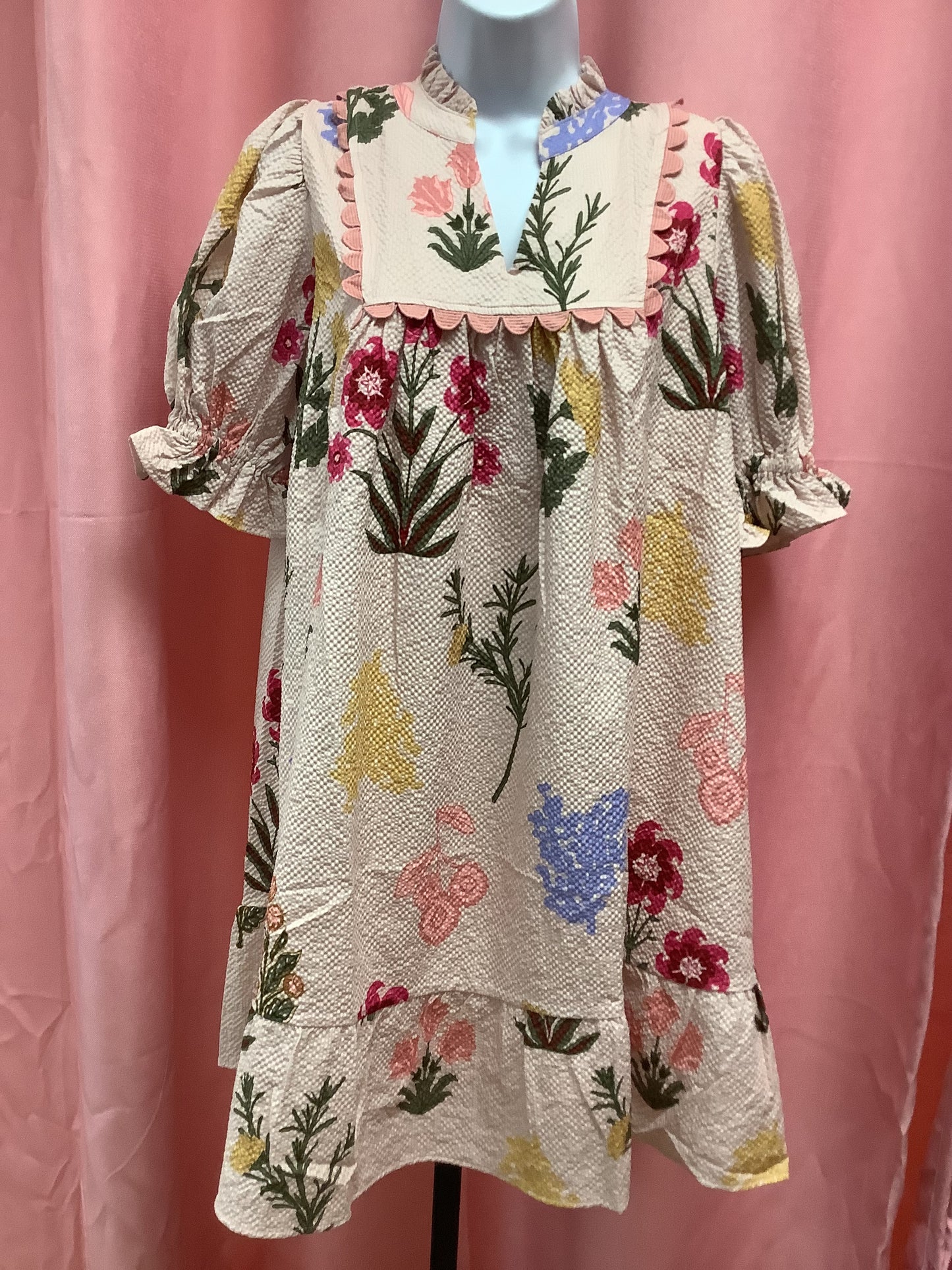 Peach Floral Dress