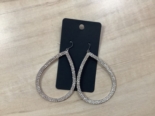 Large Rhinestone Oval Earrings