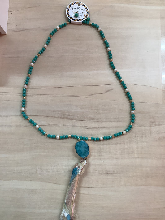 Long Necklace With Earrings