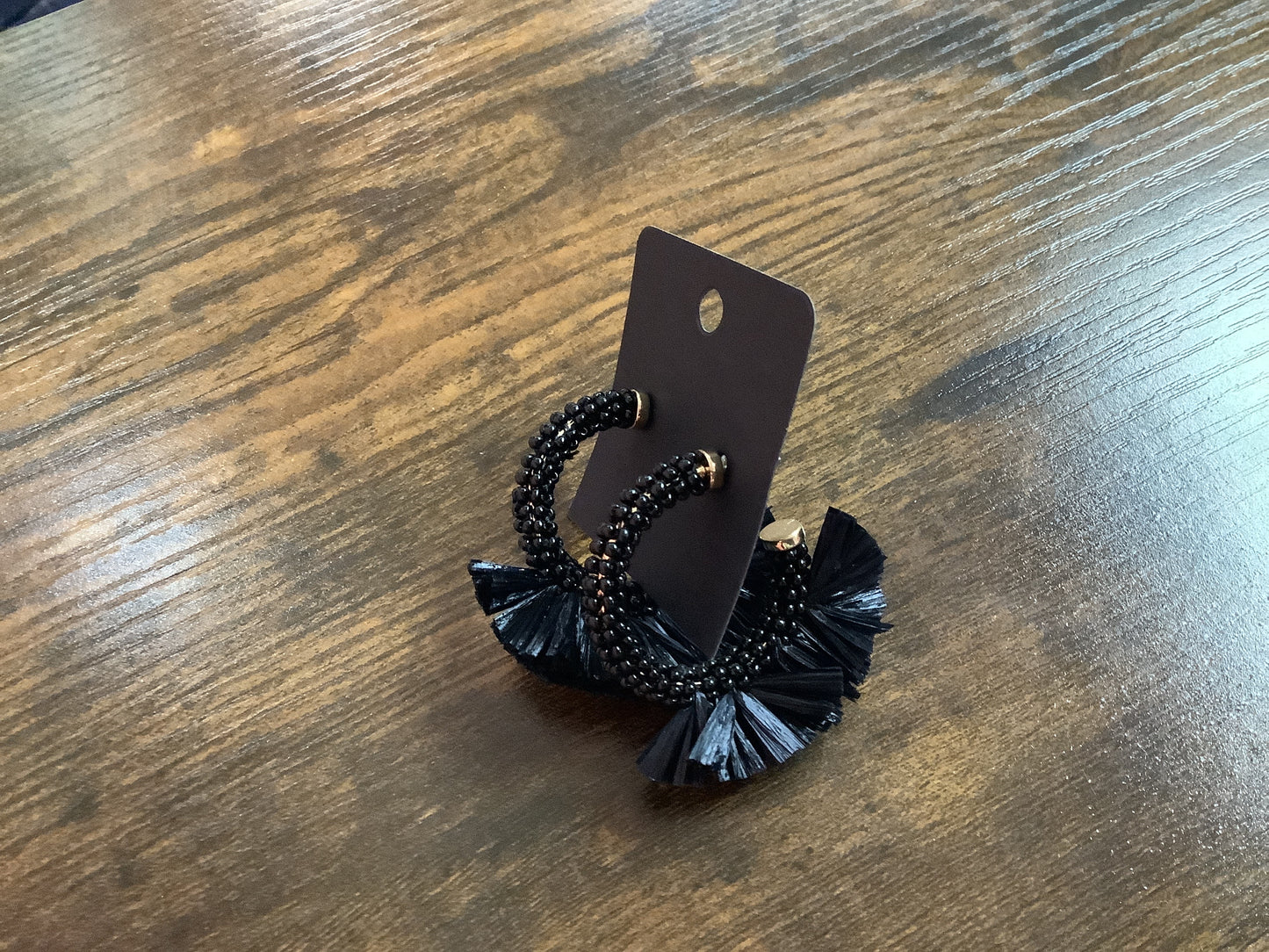 Black Beaded Earrings
