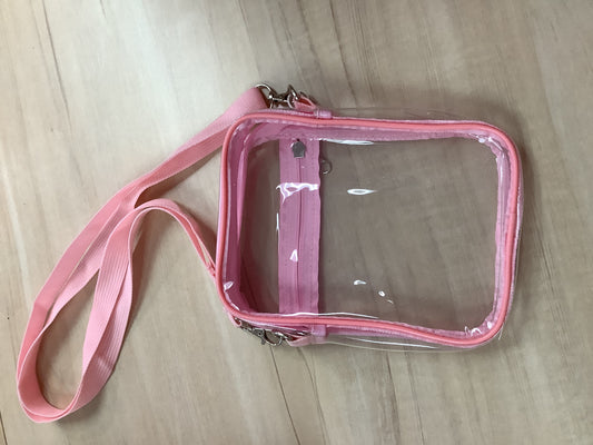 Clear Pink Trim Purse