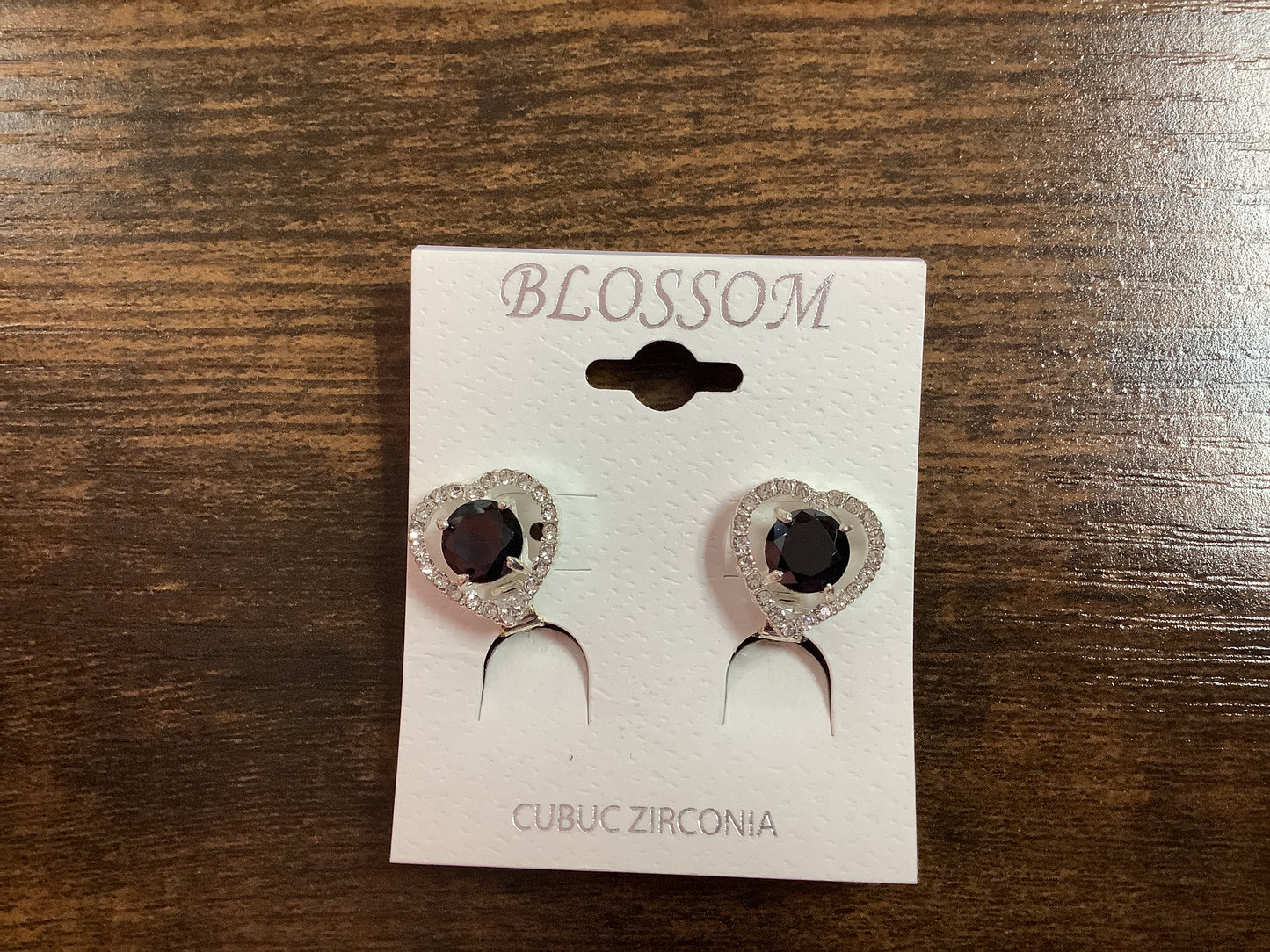 Black and Silver Heart Clip Earrings