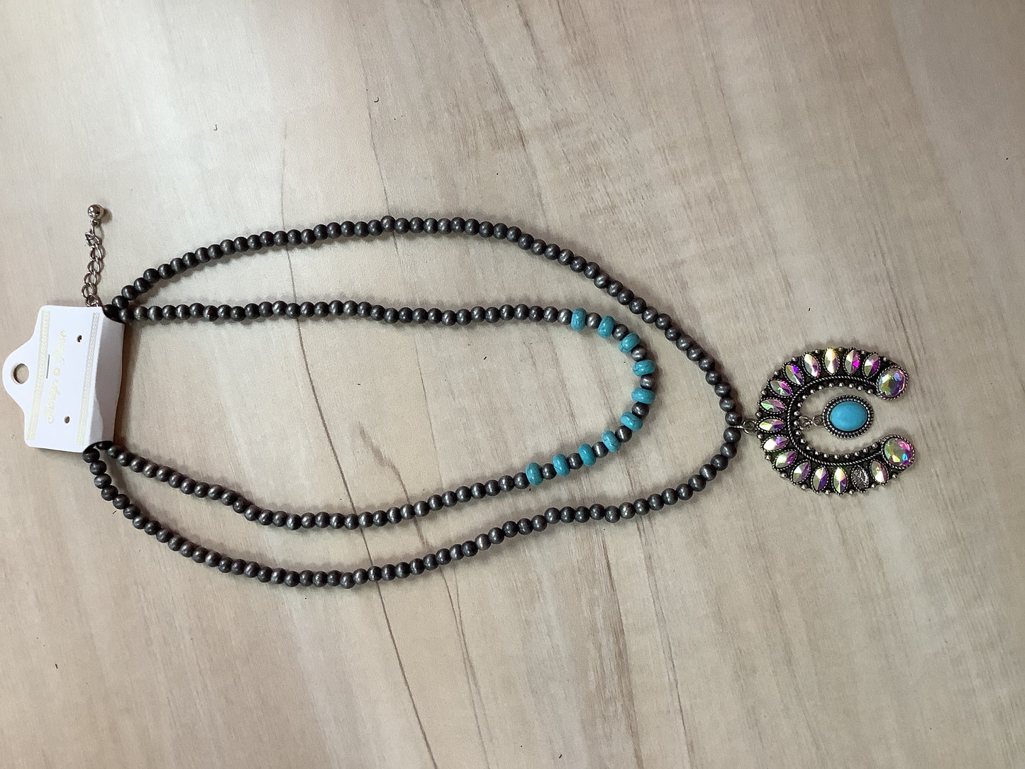 Turquoise and Gray Western Necklace