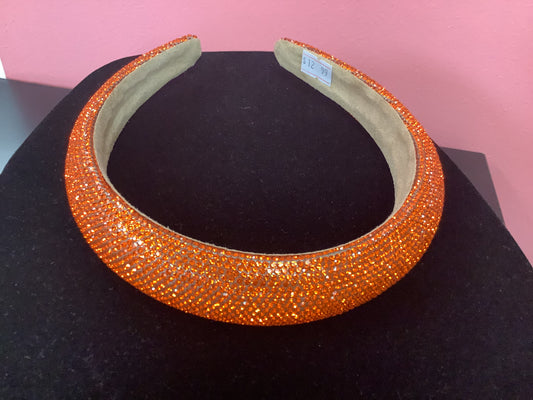 Orange Rhinestone Headband