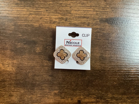 Gold and Silver Clip Earrings