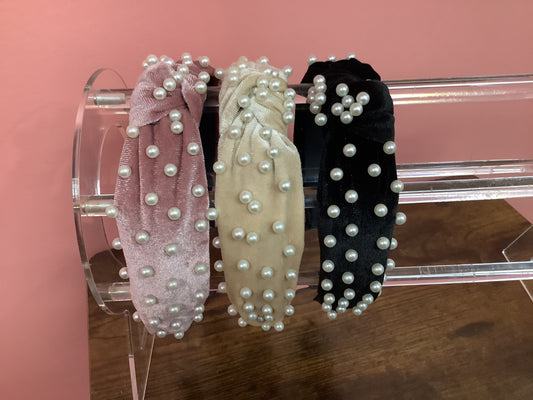 Velvet Beaded Headband
