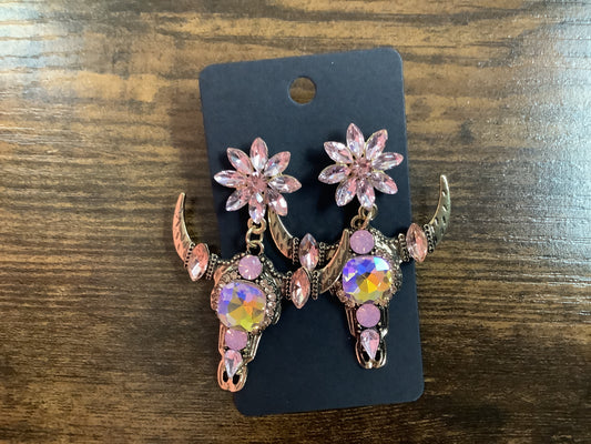 Longhorn Rhinestone Earrings