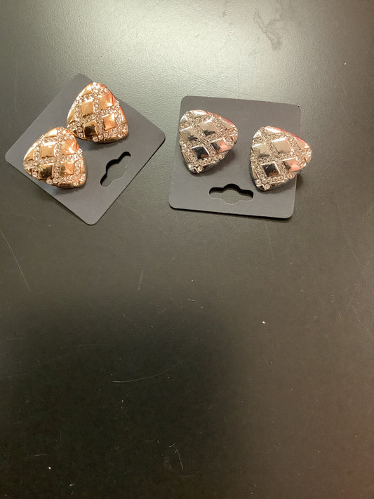 Quilted Look Clip On Earrings
