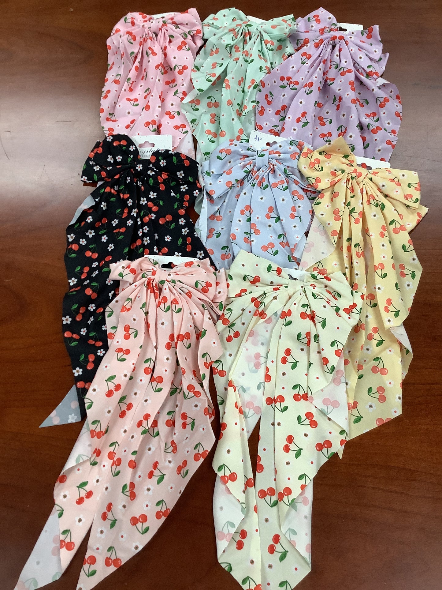 Cherry Print Hair Bow