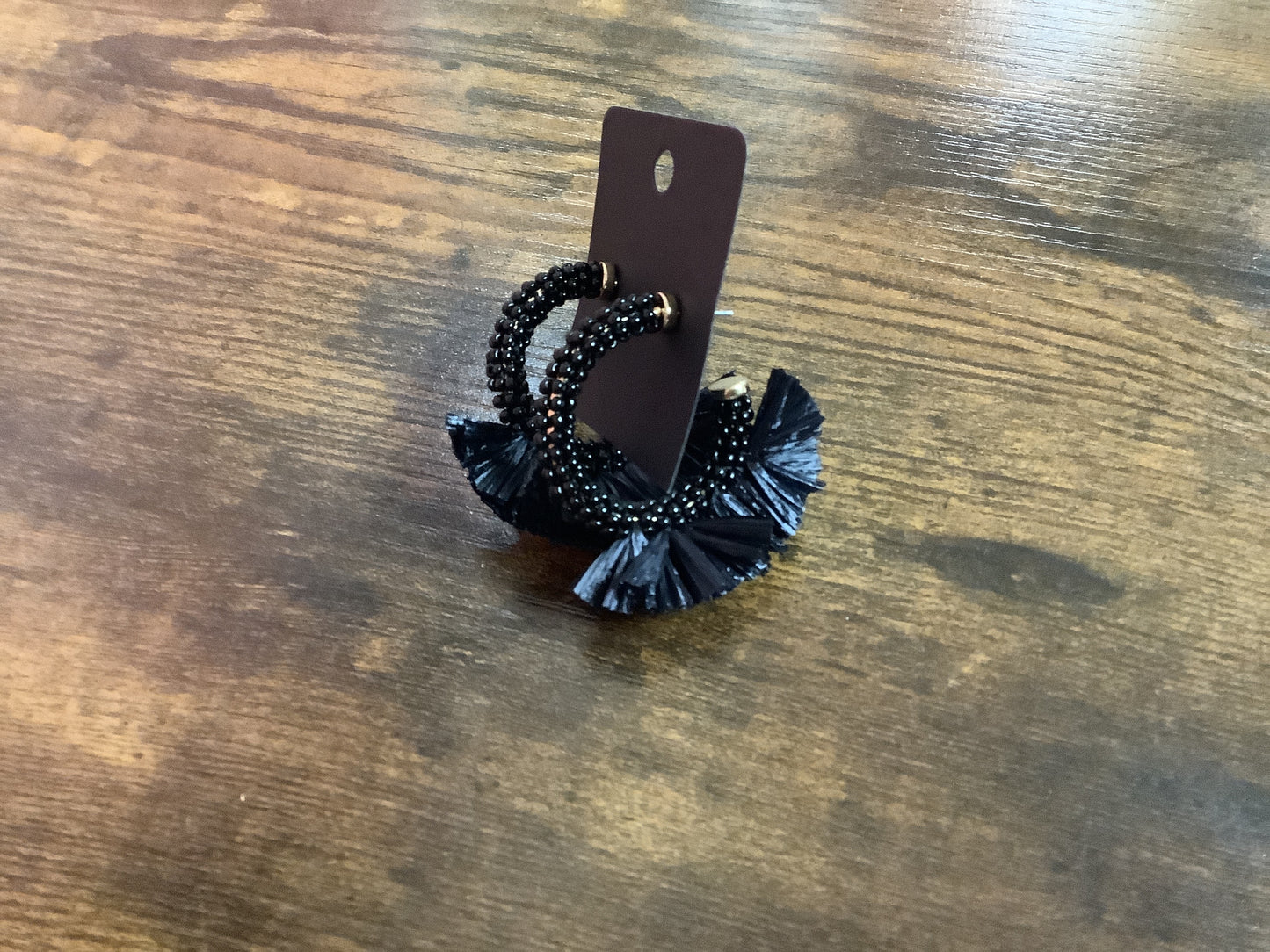 Black Beaded Earrings