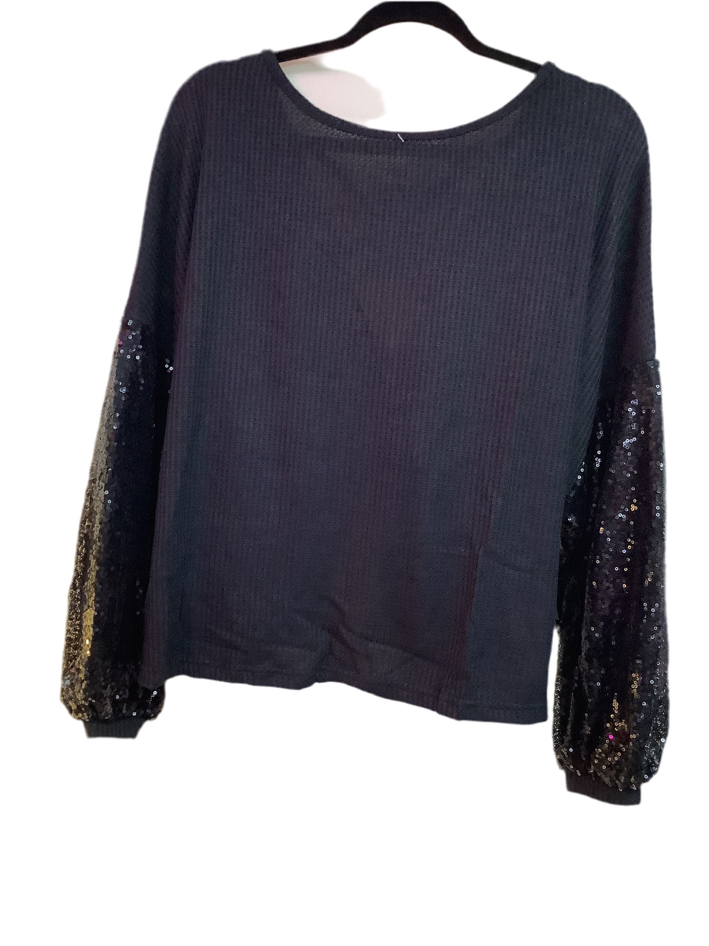 Sequin Sleeve Blouse open Back