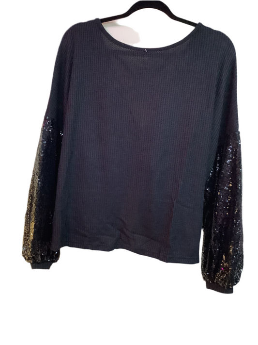 Sequin Sleeve Blouse open Back