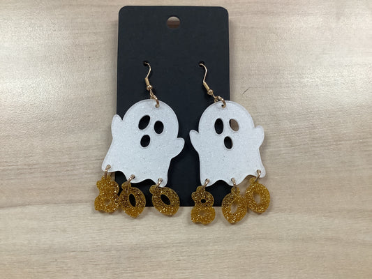 Acrylic Ghost Boo Earrings