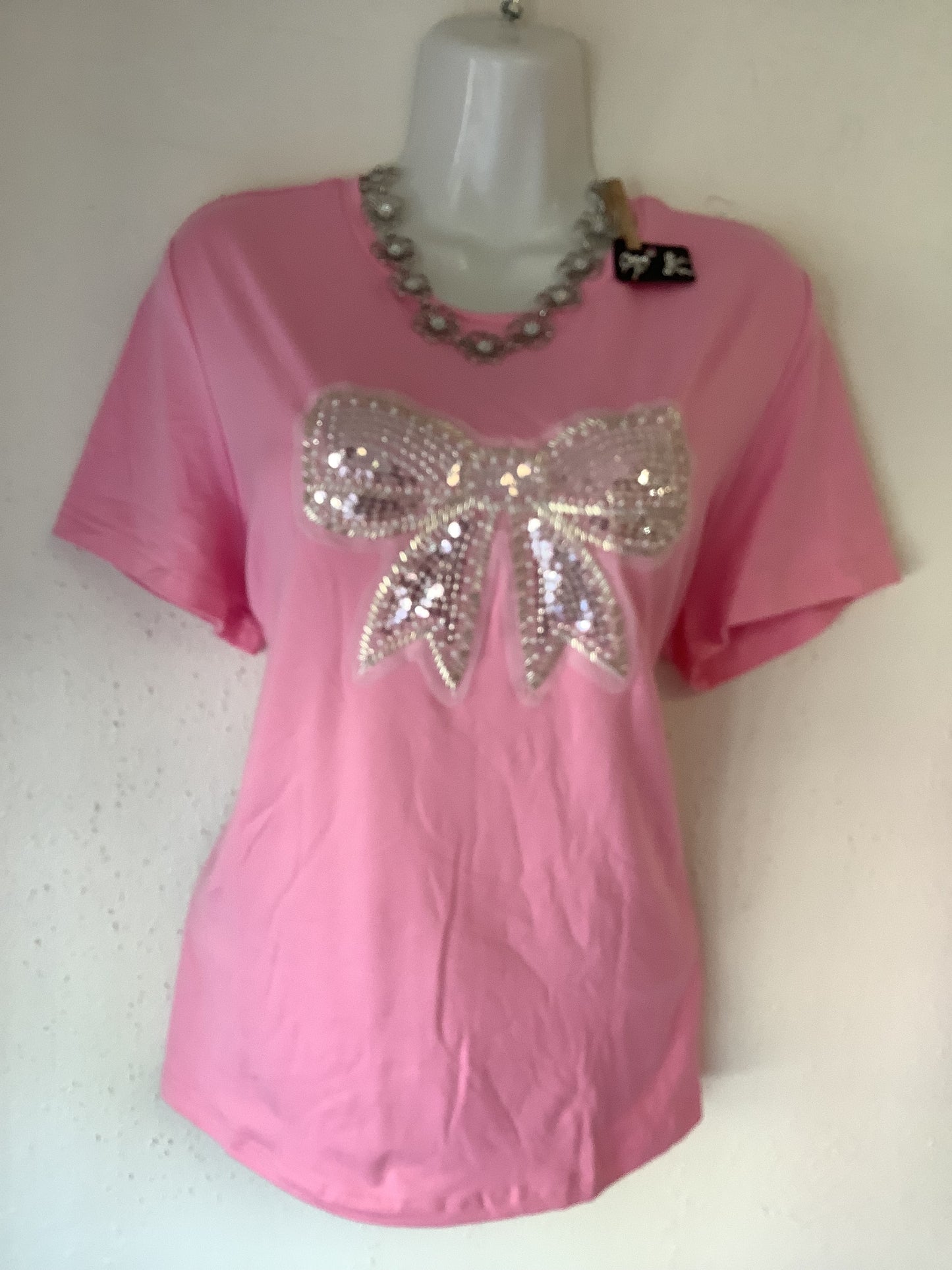 Blouse with beaded bow