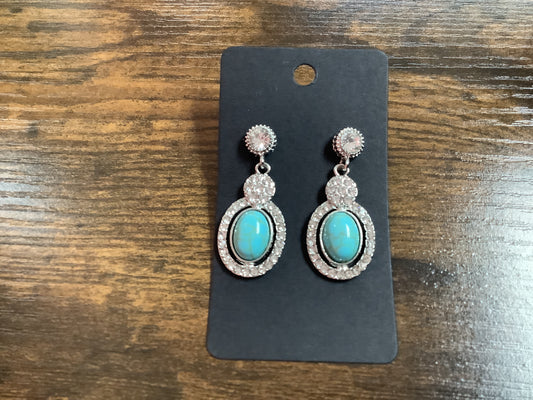 Vintage Drop Turquoise Earrings