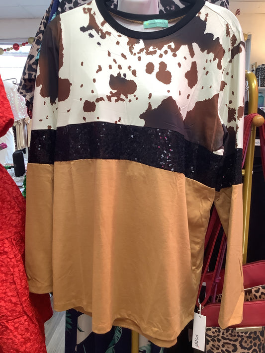 Long sleeve cow print Shirt