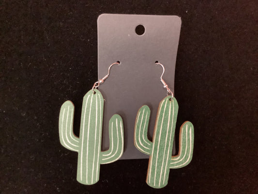 Cactus Wood Earrings