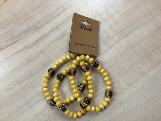 Triple Yellow with Cheetah Bead Bracelet