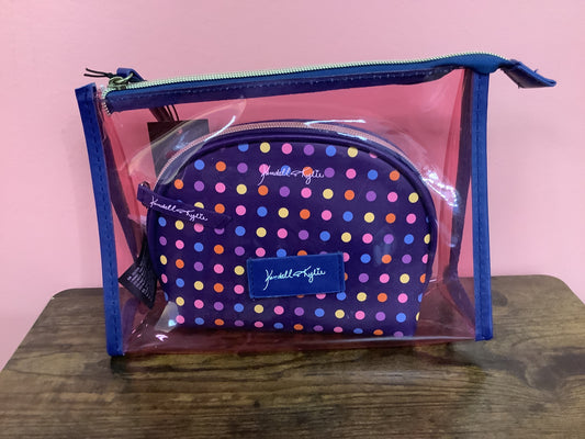 Blue with Poke a dot Makeup Bag