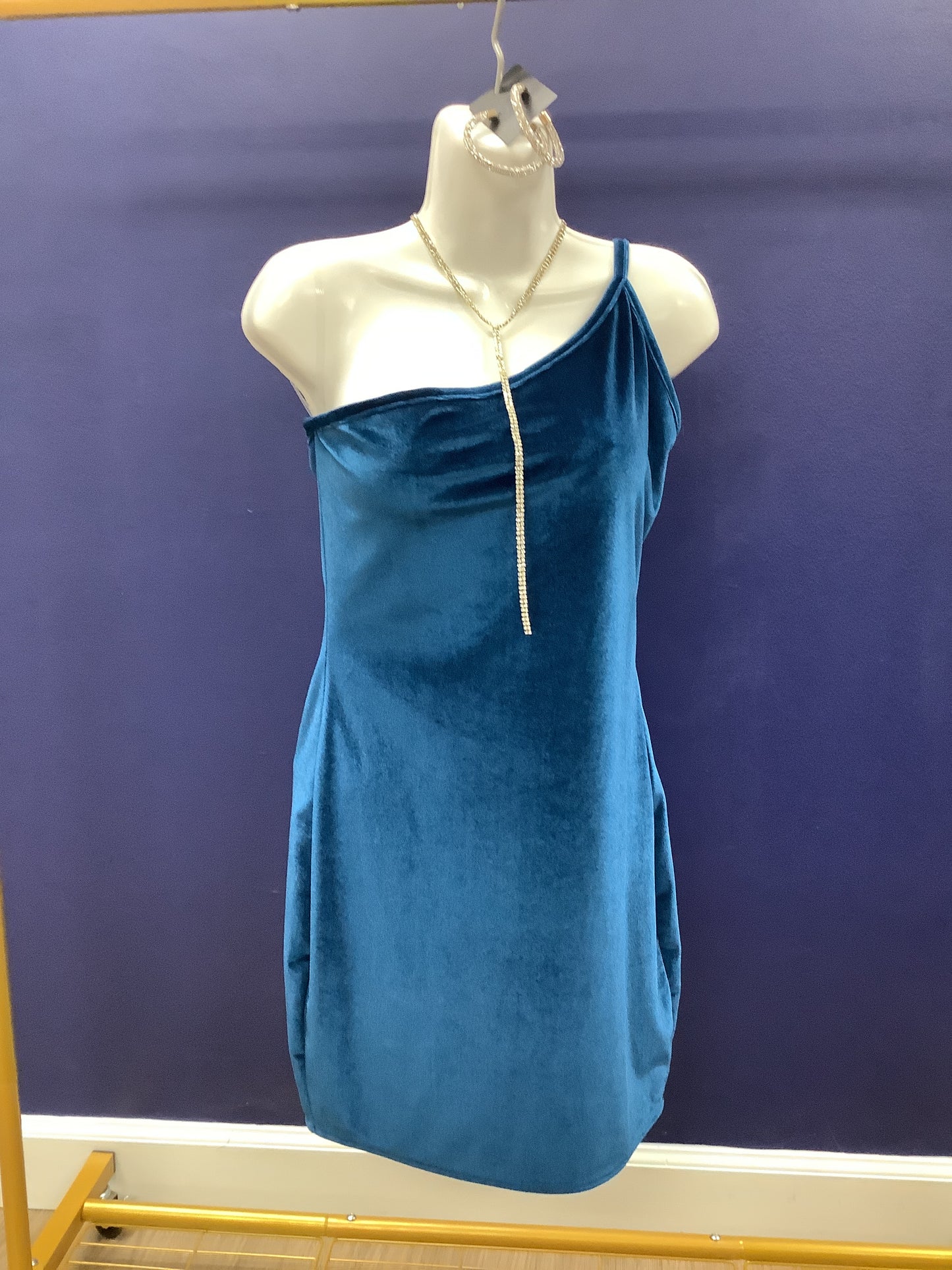 Blue velvet Dress