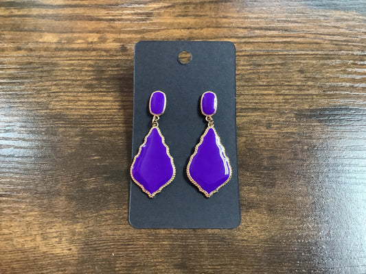 Dark Purple Dangle Earrings