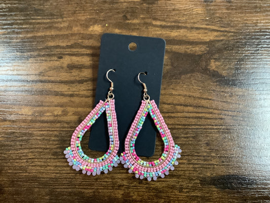 Peach Beaded earrings