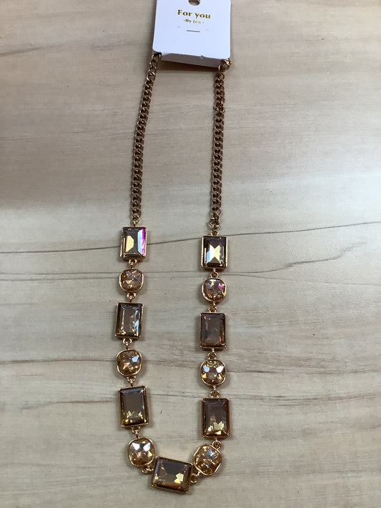 Gold Necklace with Gold Stones