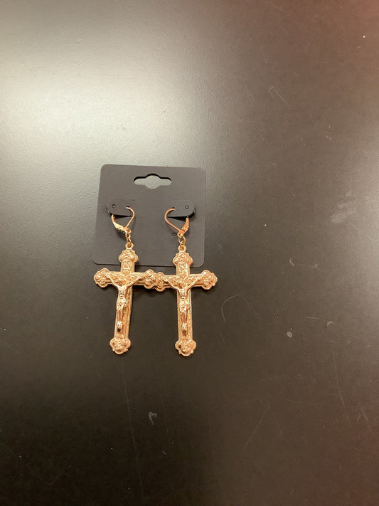 Gold Cross Earrings