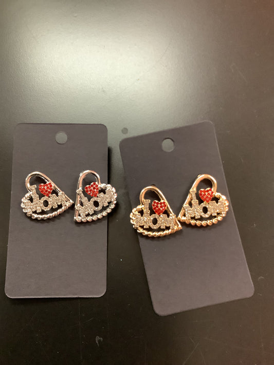 Heart mom earrings