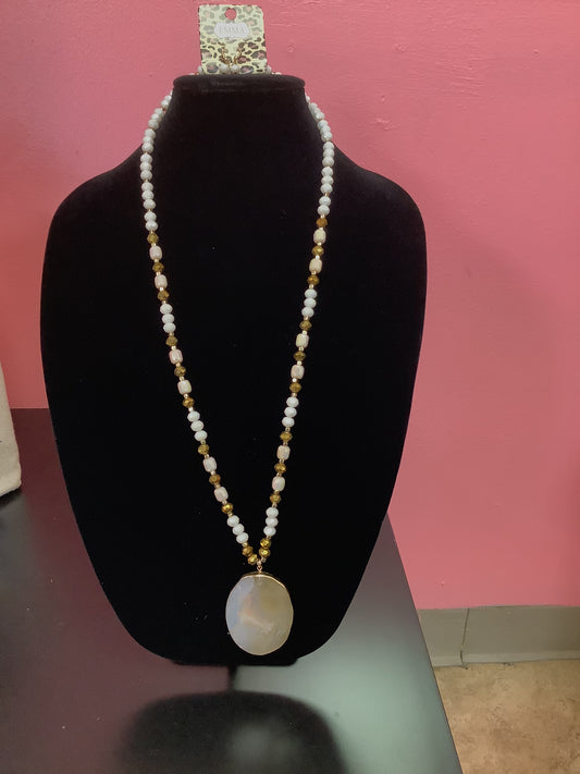 Tan and Gold Necklace Set