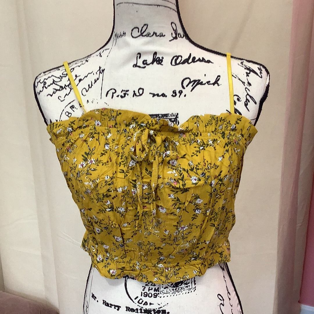 Yellow Floral Crop Top