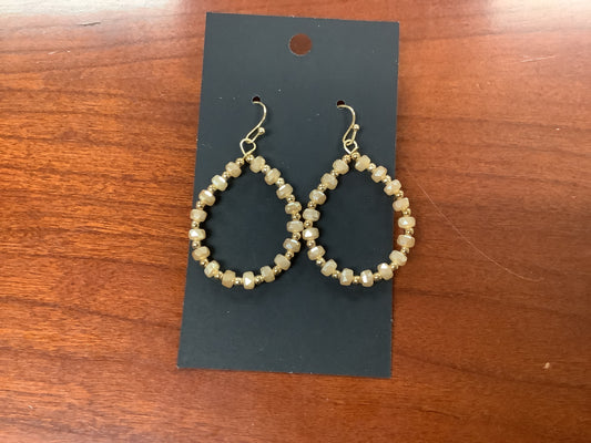 Brown and Gold Beaded Earrings