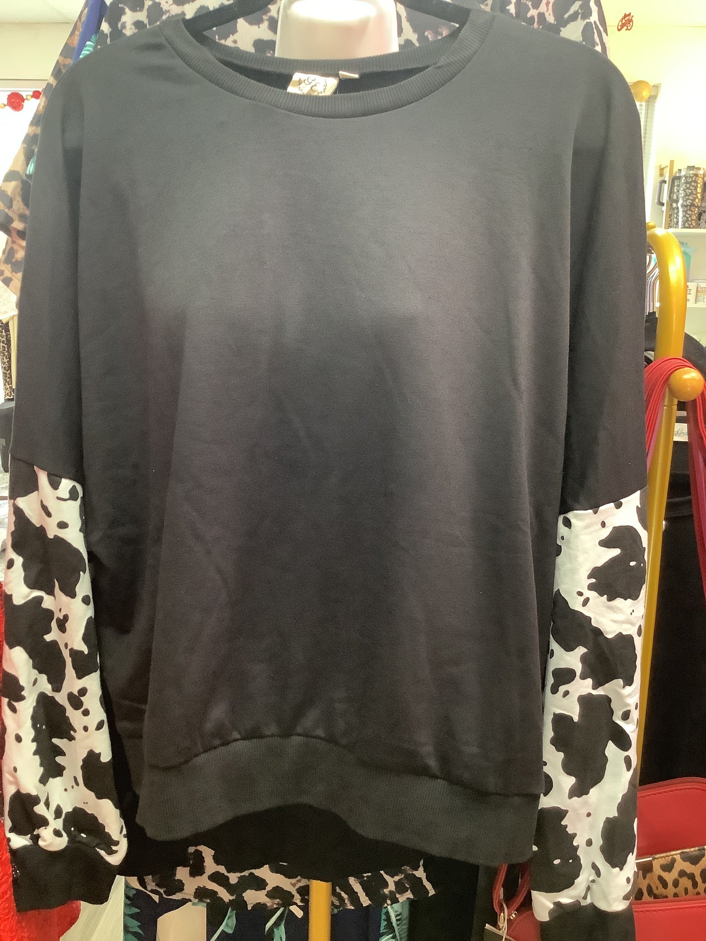 Long Sleeve cow Print sweater