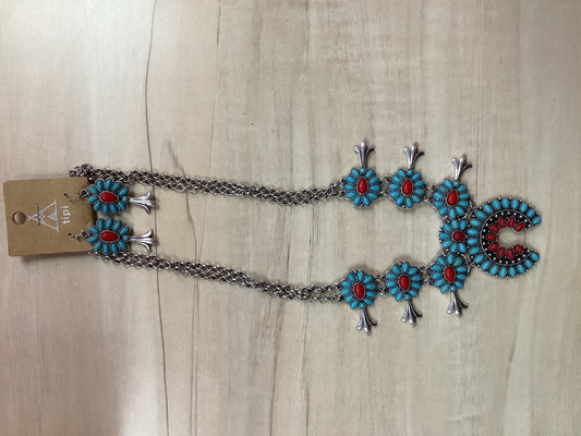 Southwestern Turquoise necklace Set