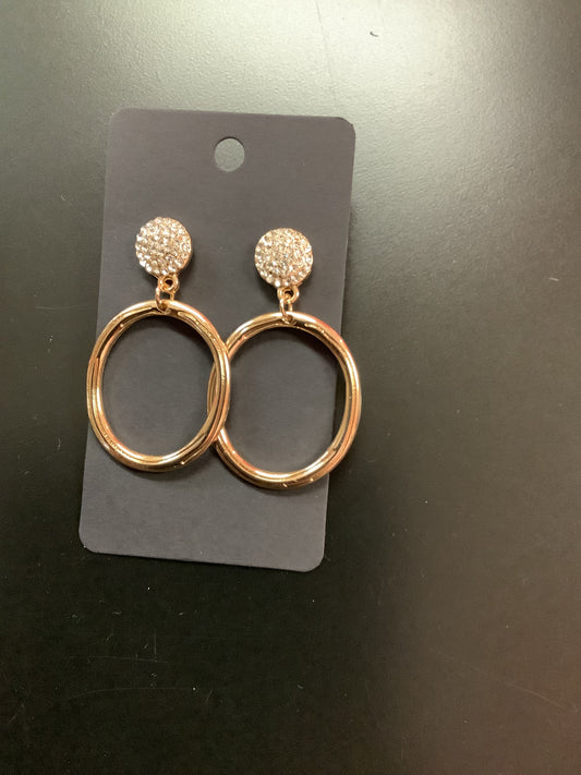Gold Round Dangle Earrings